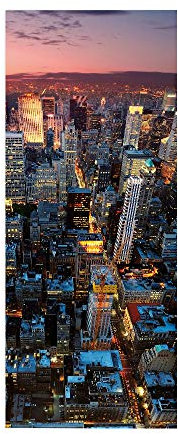 3D Türtapete Türaufkleber Selbstklebend Türfolie Poster Fototapete Türbilder Türtattoos Wasserdichte Tür Stickers für Kinderzimmer Wohnzimmer Badezimmer 70x200 cm New Yorker Stadt