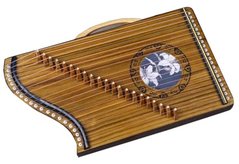EOTRERANQ Mini-Zither, Guzheng-Fingertrainer mit Rucksack/komplettem Zubehör, geeignet for Anfänger/Profi, 60 x 35 cm, 21 Saiten Guzheng