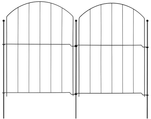 25Pack No Dig Decorative Garden Fence, 725CM(L) x 61CM(H) Metal Wire Border Fencing Panel with 26 Adjustable Stakes, Outdoor Animal Barrier for Small Dogs & Rabbits, Landscape Patio Yard Decor