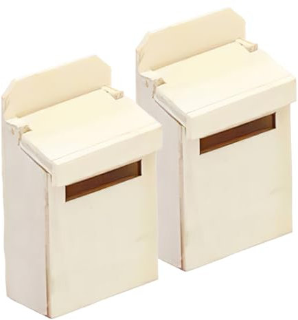 GARVALON 2pièces Boîte Aux Lettres Bois Miniature Accessoires De Maison De Poupées Créatifs Mobilier Bois pour Garçon Fille Décorations Miniatures pour Jouets Et Rangements Astucieux