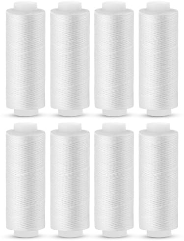 Tundi Nähgarn, 8 Stück, 200 Yards, weißes Nähgarn für Nähmaschine, Allzweckgarn für Nähmaschine, Handnähen, Sticken