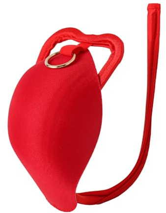Fldy C-String pour homme - Avec poche - String ouvert - Avec joint torique - Culotte hipster, rouge, taille unique