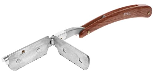 Alipis Vintage Holzoptik Rasiermesser Männer Gründliche Rasur Ergonomischer Abs Kunststoff Griff Friseurladen Zubehör Faltbar Ohne Klinge
