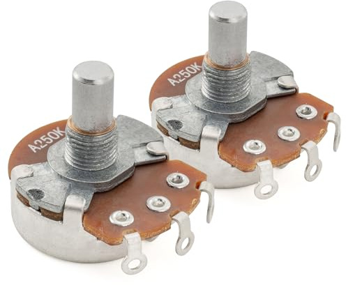 Alpha A250K Pots Metric Solid Short Shaft 6.5mm Audio Taper 2Pcs | Potentiometers, for Electric Guitar Bass