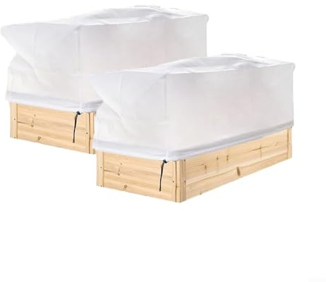 Housse de protection non tissée contre le gel pour plantes - Rectangulaire - Jardin - Tissu isolant respirant - 100 x 40 x 45 cm (blanc) (D)