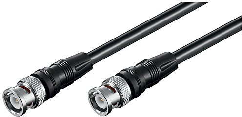 Goobay 50423 BNC kabel RG59 koaxialkabel 1 m/BNC kontakt till BNC kontakt/75 ohm koaxial kabel/svart skärmad BNC förlängningskabel 1 m