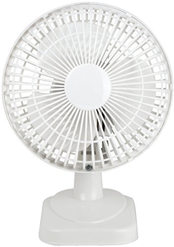 Status Desk Fan, 6 Inch Portable Fan, 2 Speed Adjustable, White, S6DESKFAN1PKB