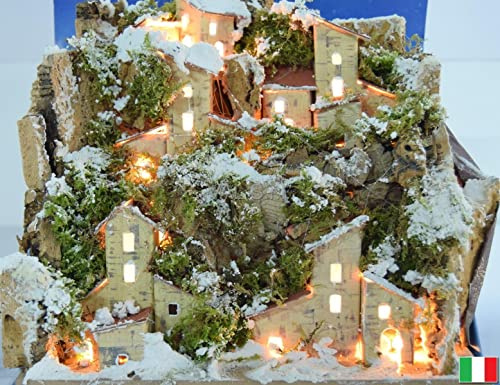 Rossi Rosa Paesaggio innevato con luci, Dimensioni 20 x 14 x 18 cm, Multicolore, Taglia Unica