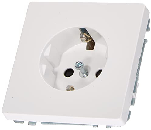 Schneider Electric Merten MEG2300-6035 SCHUKO-Steckdose, erhöhter Berührungsschutz,Schutzkontaksteckose, Steckklemmen, Lotosweiß, System Design