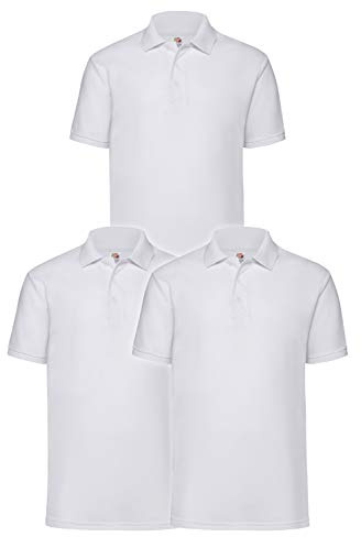 Fruit of The Loom Herren Poloshirt 3er Pack Gr. XL, weiß