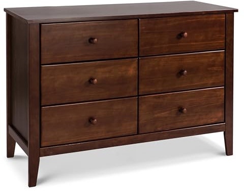 Carter's by daVinci Morgan 6-Drawer Baby Dresser - GREENGUARD Certified - Wooden Double Chest of Drawers for Kids, Boys & Girls - Easy to Assemble Dresser for Bedroom, Nursery, Living Room - Espresso