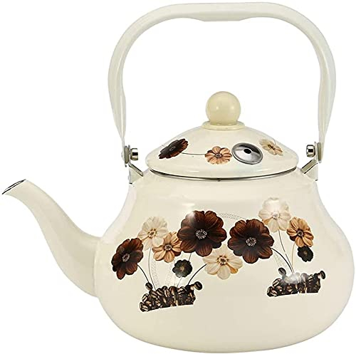 ZHANGZONG Bouilloire INOX Théière en Fonte Bouilloire sifflante Bouilloire Vintage Bouilloire en céramique, Bouilloire à ébullition Rapide/théières en émail. pour la Maison et Le Restaurant, O