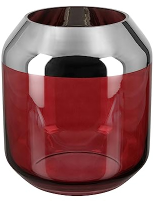 Fink [W] SMILLA/Vase,Teelichthhalter,Glas,rot/H.20cm,D.18cm [SP]