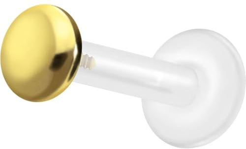 PIERCINGLINE PTFE Labret mit Innengewinde TITAN AUFSATZ SCHRAUBDISC FLACH Piercing Lippe Nase Ohr Helix Tragus Medusa Farb & Größenauswahl