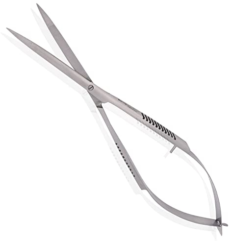 Innotech Instruments Federschere Aquarium Aquascaping Schere Gebogen Spring Scissors Pflanzenschere Terrarium Werkzeug Edelstahl (16 cm, Silber)