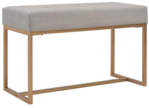 Makastle Sitzbank Polsterbank Flurbank Esszimmerbank gepolsterte Sitzbank Küchenbank für Esszimmer Wohnzimmer Flur, Industrie Design, 80 cm Grau Samt