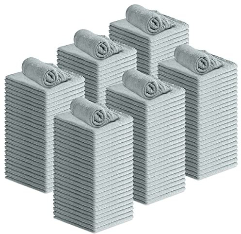 Avalon Towels Cotton Shop Handtücher (150 Stück) Größe 30,5 x 35,6 cm Reinigungstücher - sehr saugfähige Ladenlappen und Mehrzweck-Reinigungstücher für Automobil, Industrie, Garage und Haus (hellgrau)