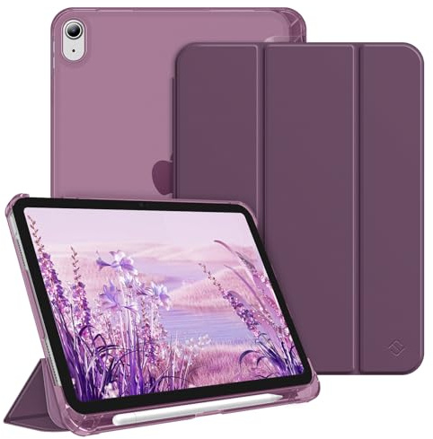 Fintie Hülle für iPad (A16) 11./10. Generation (2025/2022) mit Stifthalter | Für iPad 11/10.9 Zoll, ultradünne, leichte Schutzhülle, Hart-PC Transparente Rückseite, Auto Schlaf/Wach, Lila