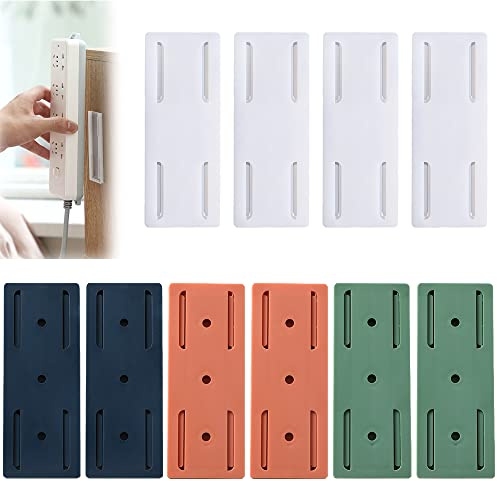 Xreuctop Selbstklebender Stanzfreier Sockelhalter, 10 Stücke Steckdosenleiste Halterung, Steckdosenleiste Wandhalterung, Selbstklebende Power Board-Halter Steckdosenhalter für WiFi Router, Steckdose