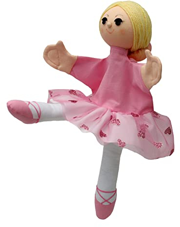 Marionette Märchenfigur Handpuppe Ballerina 32 cm, Mehrfarbig, für Kinder Jungen Mädchen Babys