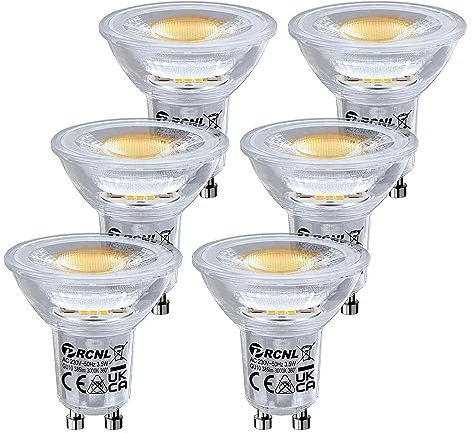 PRCNL GU10 LED 3,5W Warmweiß Leuchtmittel, 385 Lumen Ersetzt 50W Halogenlampe, 6er Pack, AC 230V 3000K Warmweiss Birnen, Nicht Dimmbar Flimmerfrei PAR16 Glühbirne, 360° Abstrahlwinkel Reflektorlampen