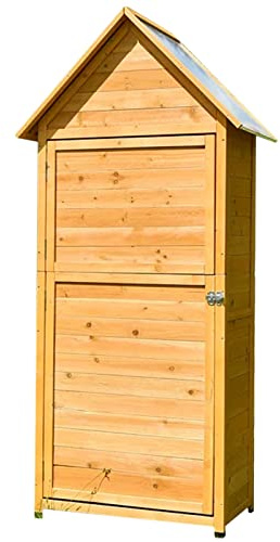 Gartenschuppen aus Holz für den Außenbereich mit wasserdichtem Dach, Werkzeugschrank für den Hinterhof mit Metallschloss, extra hohes Gartenhaus für Terrassenmöbel (Größe: B) (B)