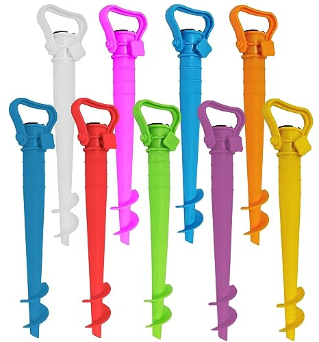 Land-Haus-Shop® Garten Strand Rasen Erde Sonnenschirm Halter Anker Sonnenschirmhalter Bodenhülse Erdspieß Bodendübel Kunststoff bunt (Gelb)