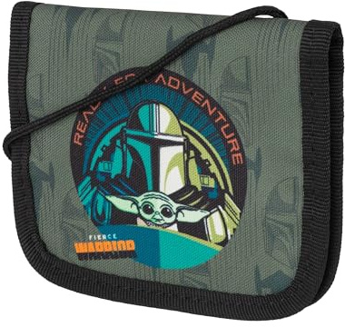 McNeill Star Wars The Mandalorian & Grogu Brustbeutel für Kinder – Geldbeutel zum Umhängen mit Reißverschlussfächern – Kinder Portemonnaie für Schule, Ausflüge und Reisen – 12 × 10 cm