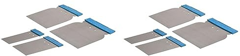 Silverline Tools 398777 - Espátulas para Masilla, 4 pzas (50, 80, 100, y 120 mm) (Paquete de 2)