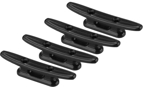 PATIKIL 3 Inch Nylon Boat Dock Cleat 4 Pack Kayak Small Rope Tie Cleat Dock for Marine Deck Boats Canoes Kayaks, Decor, Black