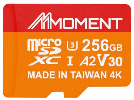 MMOMENT 256GB Micro SDXC Card, A2, UHS-I, U3, V30, Class 10 Compatible, Read Speed Up to 160 MB/s, Write Speed Up to 120 MB/s, SD Adapter Included | Up to 160MB/s read and 120MB/s write; SD adapter included; for cameras and devices with compatible card slots