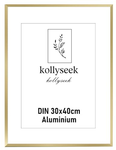 kollyseek marco de aluminio 30x40cm marco de cartel de metal dorado, con marco de vidrio acrílico moderno indestructible, cartel de marco con Canal de imagen foto foto de oro