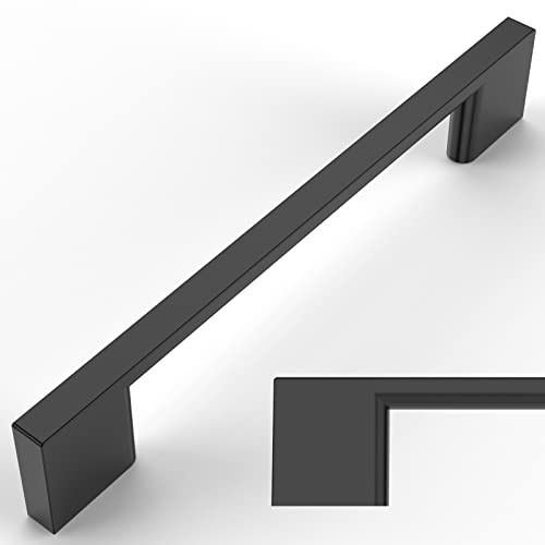 Amerdeco 10 Pack Matte Black Cabinet Pulls 128mm Kitchen AM008 | Suitable for Kitchen Cabinet, Drawer, Cupboard, Wardrobe