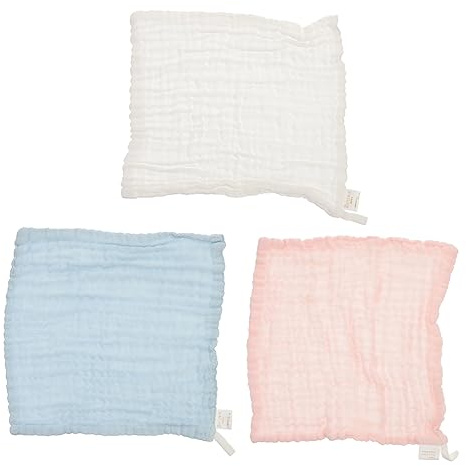 ifundom 3 Stück Musselin Babywaschlappen aus Atmungsaktiver Baumwollgaze Multifunktionale Spucktücher für Neugeborene und Mädchen Schweißtuch für Alltag