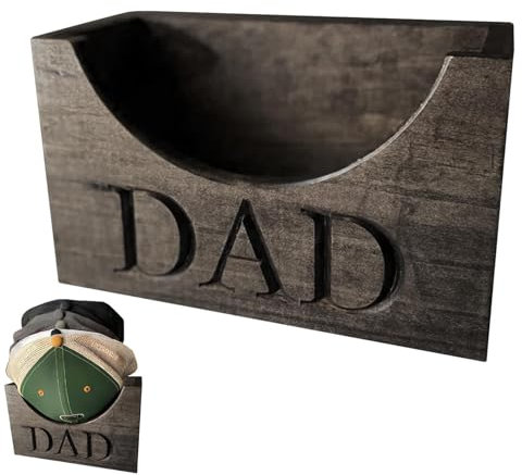 Holzkiste für Baseballkappen, Hutschachtel aus - Rustikaler Präsentationsständer für Baseballkappen | Huthalter-Display, Papa-Kappenhalter, Hutschachtel-Aufhänger-Ständer, Geschenk für Papa, Papa