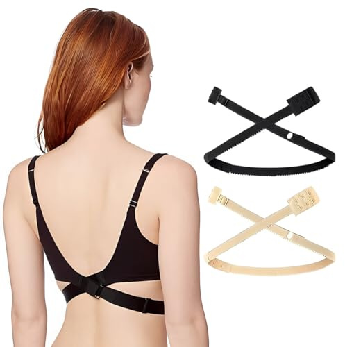 2 sangles d'extension de soutien-gorge PCS, convertisseur bas dos nu, extensions de soutien-gorge dos nu pour femmes et filles robes dos nu, robes de fête de mariage en V profond