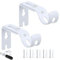 KOZOY Supporto per aste per tende regolabili, Ø 20 – 25 mm, in metallo, 2 pezzi, con viti per tasselli per camera da letto, asta appendiabiti (bianco)