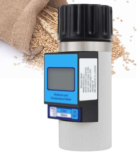 lwjunmm Misuratore Digitale di umidità per Cereali,Misuratore di umidità per Cereali Multifunzione con Display Retroilluminato,Tester di umidità per Cereali
