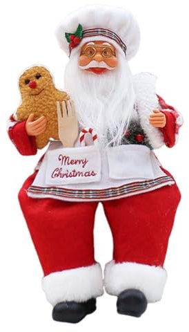 demaxiyad Weihnachtsmann Weihnachtsfigur, Weihnachtsplüschspielzeug | Stehender sitzender Plüsch-Weihnachtsmann, Koch-Stoffspielzeug - Cartoon-Festival-Sammelfiguren, Weihnachts-Ferienhausdekorationen