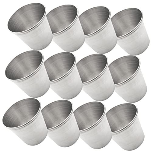 MAGICLULU 18 Stk Weinglas kaffeebecher to-go kaffeetassen trinkglas kaffeehaferl trinklernbecher Messbecher Löffel Mini-Tasse Flaschen Bierbecher unzerbrechliche Trinkgläser Rostfreier Stahl