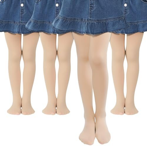 MK MATT KEELY 4 Pares Medias Ballet Niñas Leotardos Color Carne Niño Leggins Gimnasia Ritmica Niña para Fiesta Danza Uniforme,4 5 Años