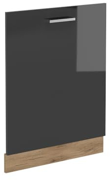 Vicco Tapa del lavavajillas R-Line, Antracita Alto Brillo, 60 cm sin encimera