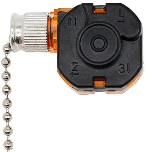 Interruptor de cadena de extracción del ventilador de techo, 4 alambre de 3 velocidades Interruptor de ventilador Velocidad Piezas de repuesto Compatibles con lámparas de pared del de tech