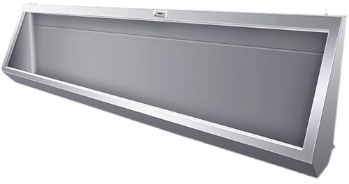 Urinoir en acier inoxydable pour hommes, mural, urinoir mural à capteur, urinoir anti-débordement avec valve de chasse automatique, adapté aux hôpitaux, bars (évacuation murale)(100*30*65cm/39.4*11.8*