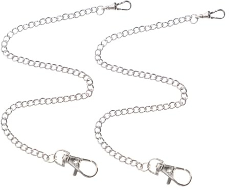 LIFKOME Taschenuhrketten Vintage Stil aus Metall mit Karabinerverschluss 2 Stück zum Schutz vor Verlust Vielseitiges Zubehör Silberfarbene Uhrketten für Gürtel und Besondere Anlässe