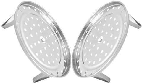 Gatuida Rejilla para Cocinar al Vapor de Acero Inoxidable 2 Piezas Tamaño Mediano 22 CM con Patas Desmontables para Olla Bandeja Versátil para Vapor y Enfriar Alimentos Cocina