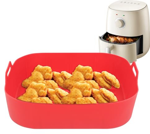 Inserti per friggitrice ad aria calda | Inserti riutilizzabili con manico | Inserti quadrati per friggitrice, per forno a microonde, pizza, torte di verdure, snack cucina per feste