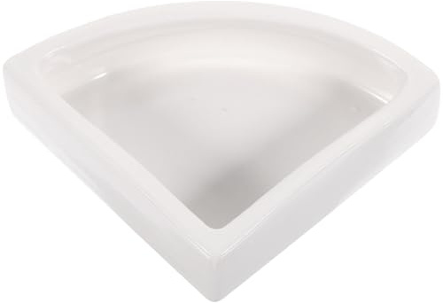 ULTECHNOVO Ciotola Antisgocciolamento Acqua Bianca per Rettili Triangolare Ceramica in Resistente Tartarughe e Lucertole Terrario
