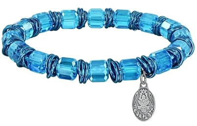 Konplott Armband elastisch Festival hellblau antik Silber