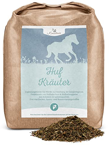 Krauterie Huf Kräuter für Pferde (1000 g) - Artgerechtes Ergänzungsfutter in Spitzenqualität für die Huflederhaut - Frei von Zusätzen - Reine Pferdekräuter